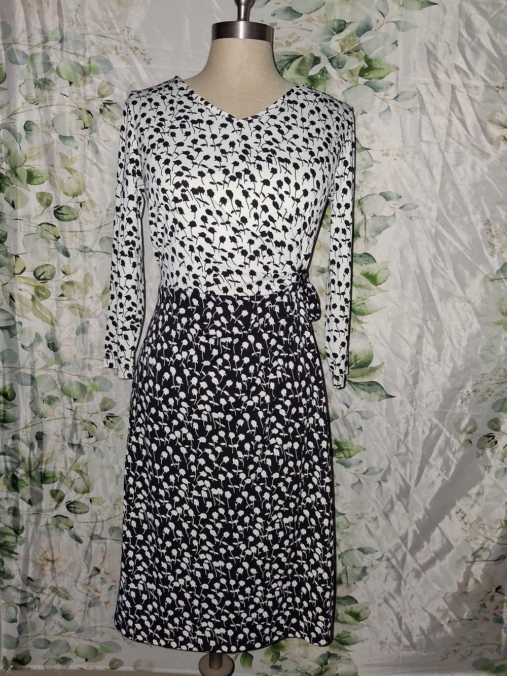 ($3Bundled) Talbots Floral Long-Sleeve Dress